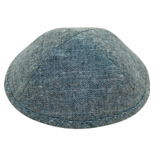 Elegant Fabric Kippah, 17 cm - Blue