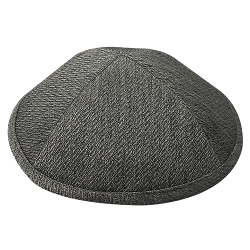 Elegant Gray Fabric Kippah, 19 cm - Dark Gray