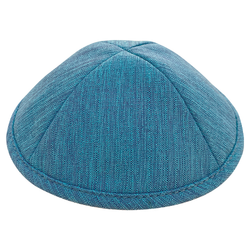 Elegant Fabric Kippah, 19 cm - Blue, Turquoise