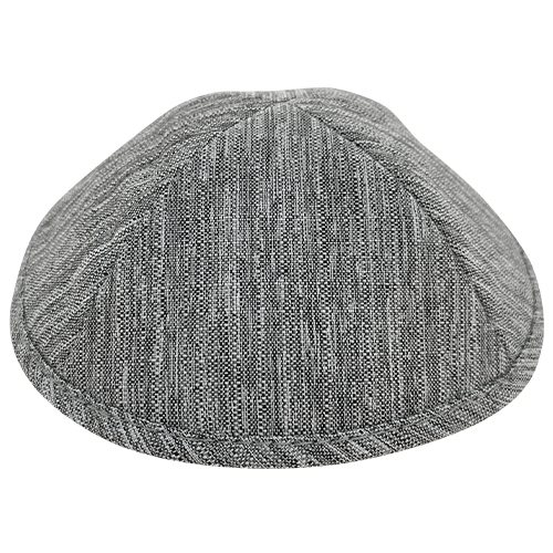 Elegant Fabric Kippah, 19 cm - White, Gray