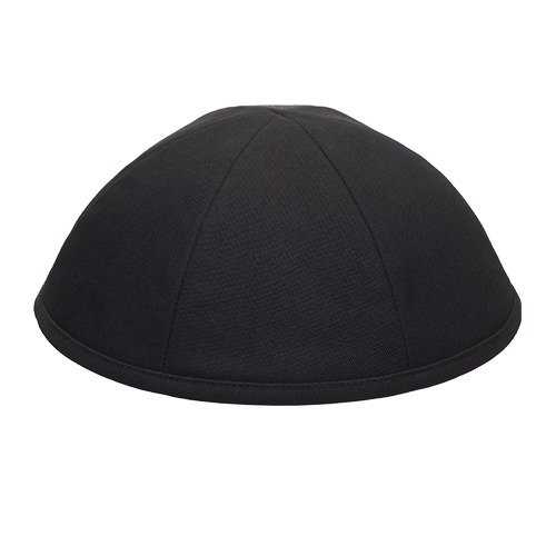 Black Terylene Kippah Size 7, Six Parts