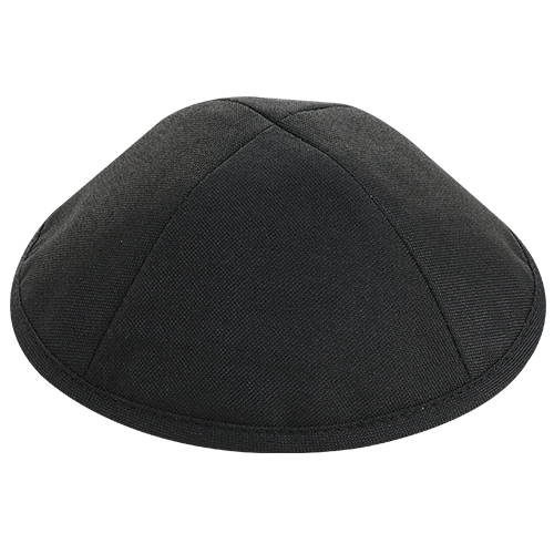 Linen Elegant Kippah Black Size 4 19cm