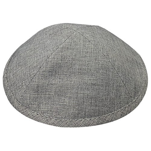 Linen Elegant Kippah Dark Gray Size 4 19cm
