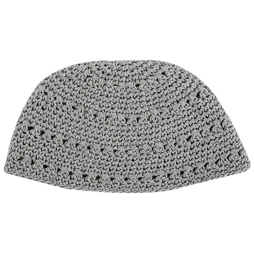 Frik Kippah 22 cm- Gray with Holes - Dark Gray