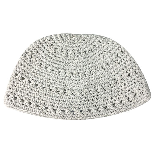 Frik Kippah 24 cm- White with Holes