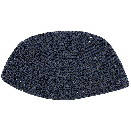 Frik Kippah 24 cm- Blue with Holes - Dark Blue