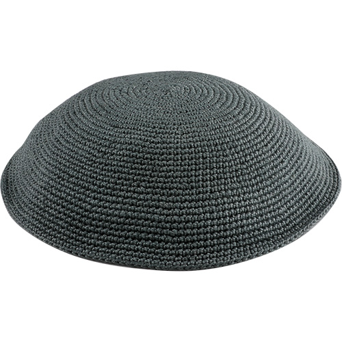Knitted D.m.c Kippah 16cm - Dark Gray