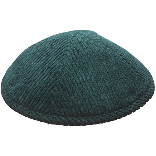 Corduroy Kippah "Artman" 19 cm- Green