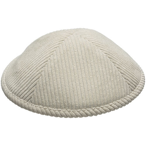 Corduroy Kippah "Artman" 18 cm- Off White