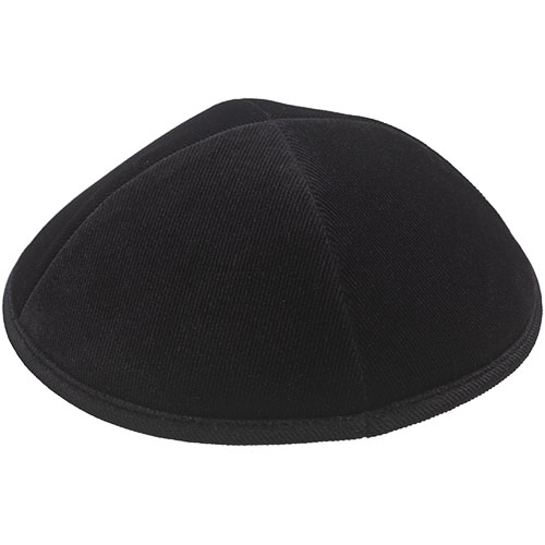 Corduroy Kippah "Artman" 18 cm- Back - Black