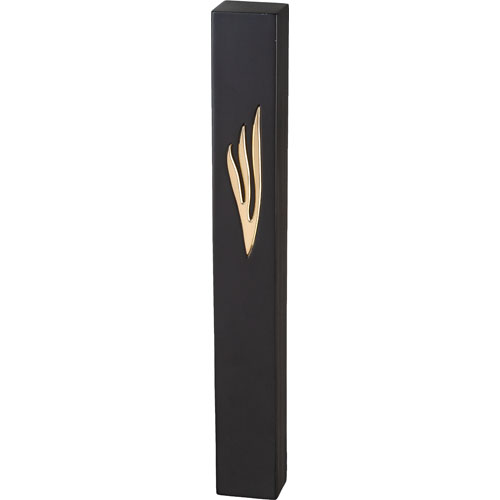 Polymer "Concrete" Mezuzah 30 cm, Stone - Like, Black - Gold
