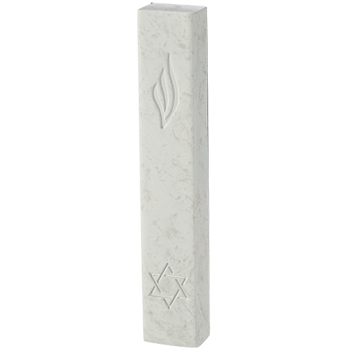 Concrete-like Polymer Mezuzah 15 cm - White