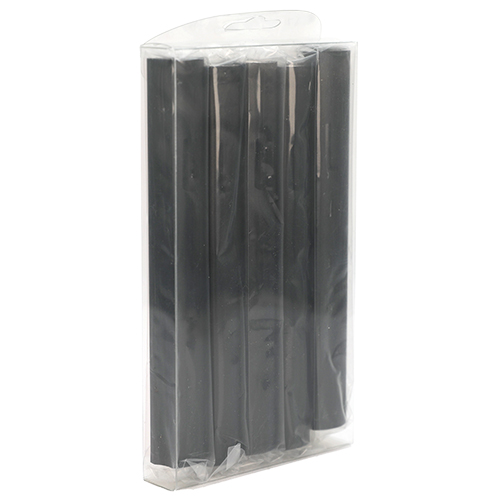Black Aluminum Mezuzah 12cm, Black Printed Shin