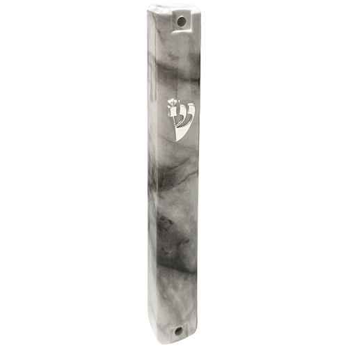 מזוזה פלסטיק 15 ס״מ - גימור שיש אפור