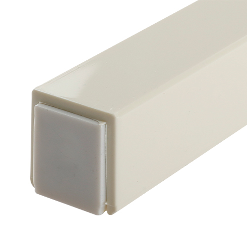 Plastic Mezuzah Beige with Rubber Cork 10 cm - Silver