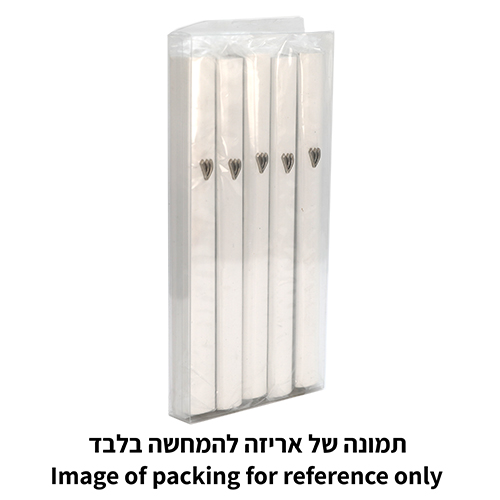 White Aluminum Mezuzah 10cm-with Silver Shin