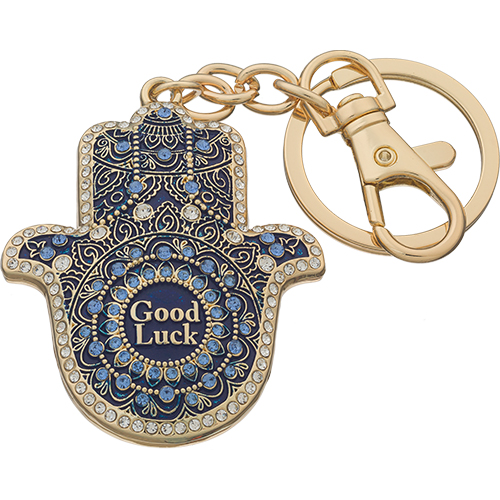 Metal Keyholder Hamsa Mazal English 5.5 cm