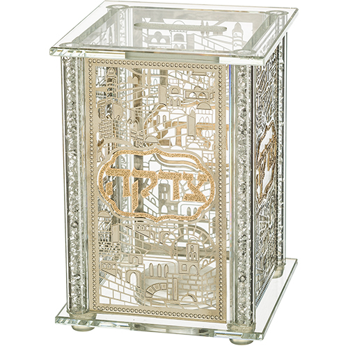 Crystal Tzedakah Box 13*9 cm with Plaque