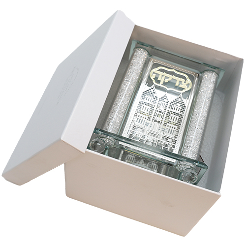 Crystal Tzedakah Box 13*9 cm with Plaque