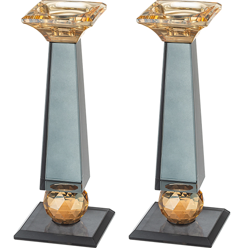זוג פמוטי קריסטל מהודרים 17 ס״מ