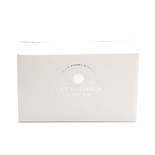 Leatherette Etrog Box Metal Handle & Lock 11x20x12 cm - "Decorations"
