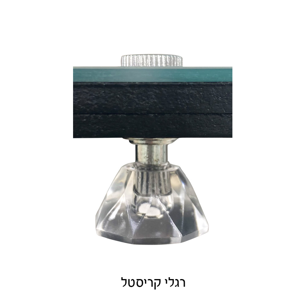 מגש זכוכית מהודר לחלה עם מראה ונצנצים 45×30 ס״מ