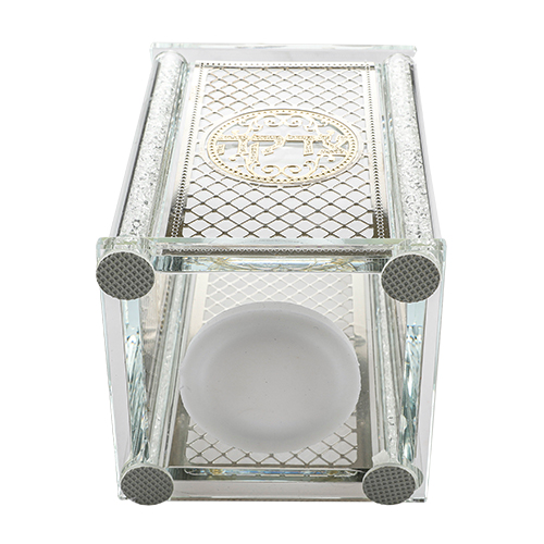 Crystal Tzedakah Box 13*9 cm with Plaque- Ornaments
