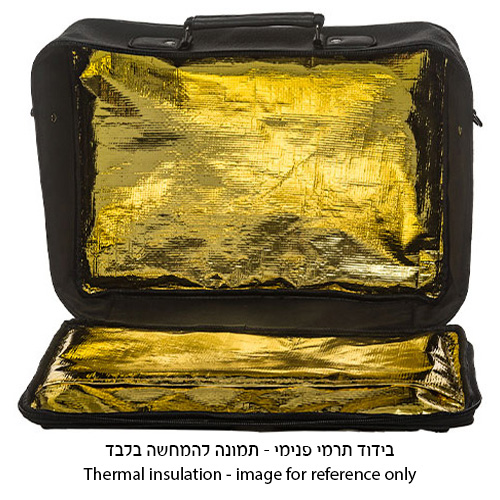 תיק טלית גדול גוון שחור דמוי עור מפואר אותיות בולטות "ה