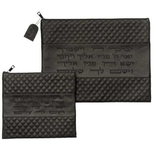 סט טלית תפילין דמוי עור יברכך 36×29 ס״מ