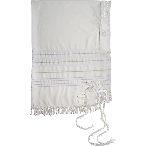 Talit Mofet Size 70 150*185 cm with Silver Stripes