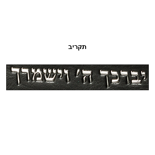 תיק טלית קטן גוון שחור דמוי עור מפואר אותיות בולטות "ויב