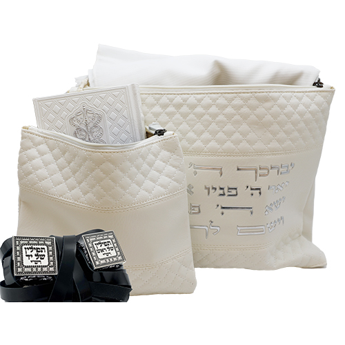 Leatherette Tallit - Tefillin Set 36*29 cm