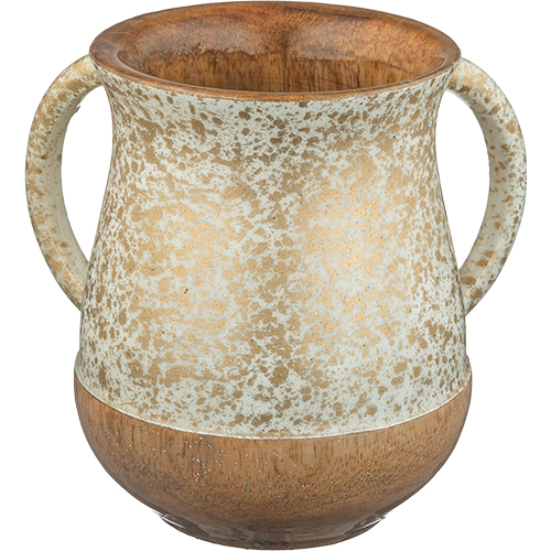 Mango Wood Handmade Washing Cup 14 cm