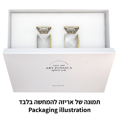 פמוטי קריסטל רוז גולד כחול כהה 7סמ
