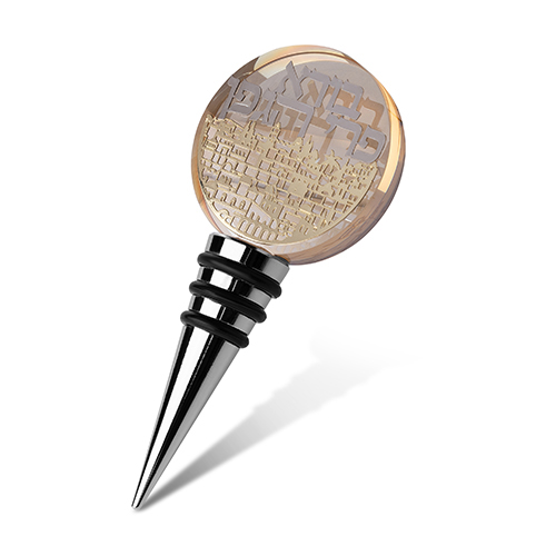 Crystal Wine Stopper 9 cm with Laser Cut Plaque