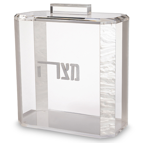Lucite Stand for Matzah 22*26 cm - White, Matte