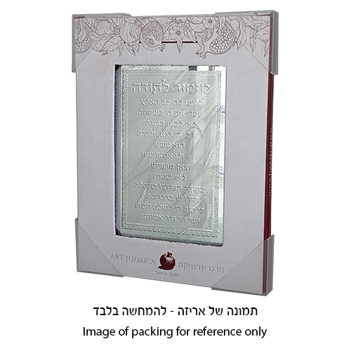 מסגרת זכוכית נצנצים עיצוב "קווים" רוז גולד הדלקת נרות 22×17 ס״מ