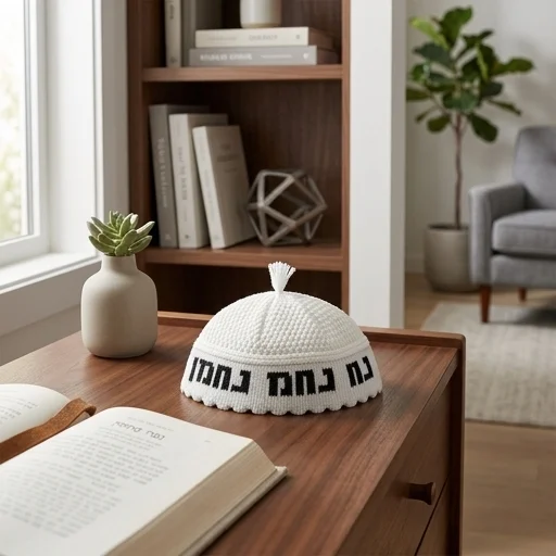 Frik Kippah "Nachman" 22 cm- White
