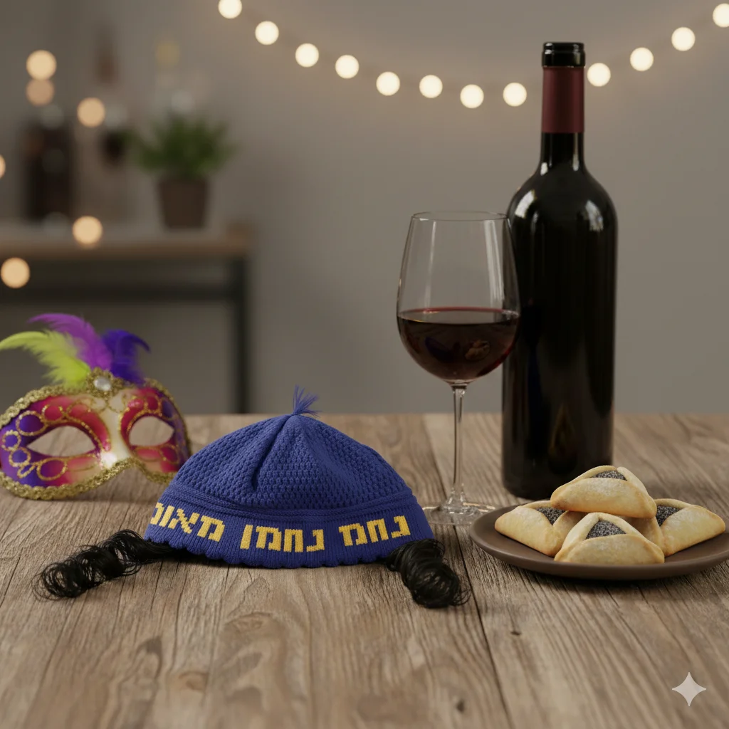 Frik Kippah with Peyot "Nachman" 24 cm- Blue