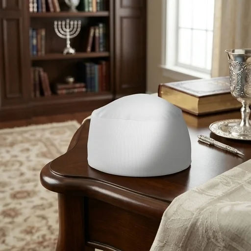 White Sleeping Kippah 22 cm