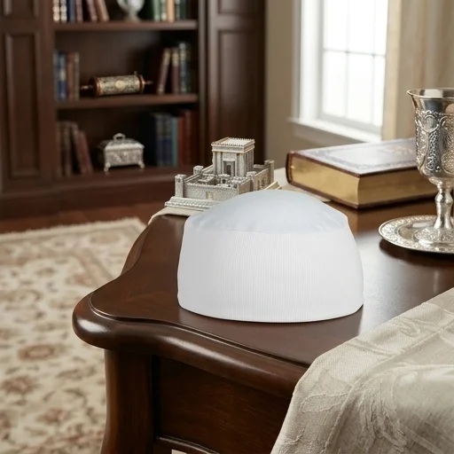 White Sleeping Kippah 24.5 cm