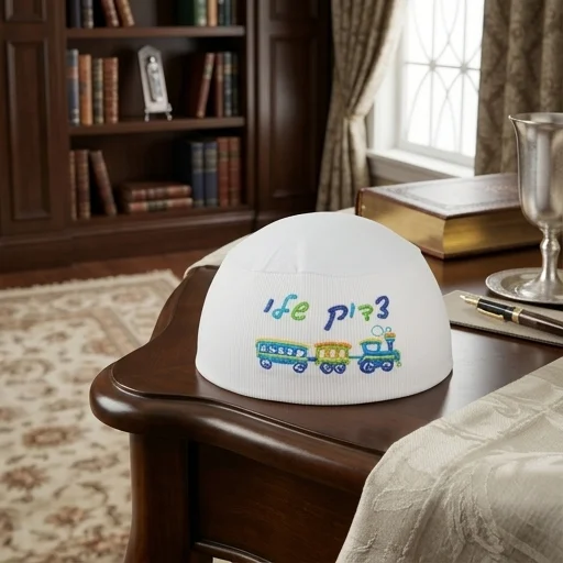 White Night Kippah for Children 22 cm- My Tzadik
