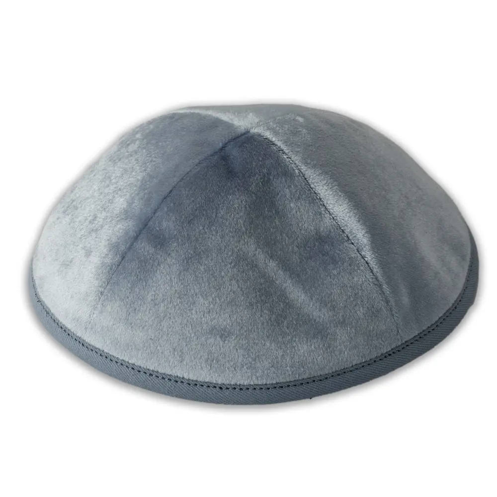 Velvet Kippah 17 cm- Blue