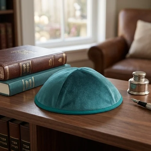 Velvet Kippah 19 cm- Green