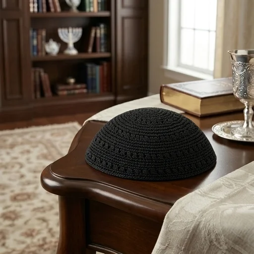 Frik Kippah 22 cm- Black with Holes