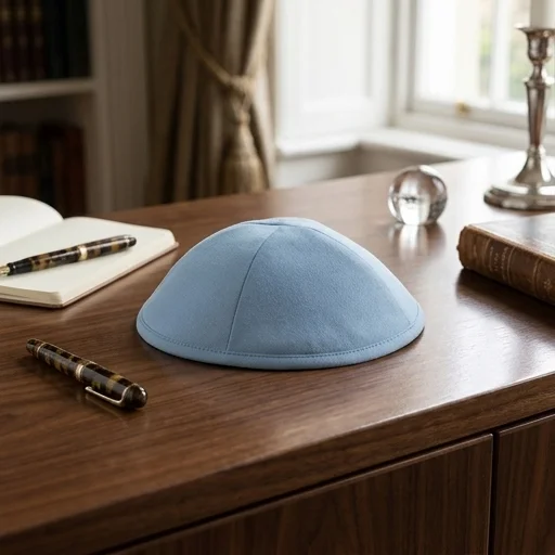 Fabric Kippah "Artman" 16 cm- White