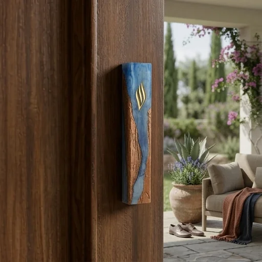 Polymer Epoxy Mezuzah 20 cm - Blue