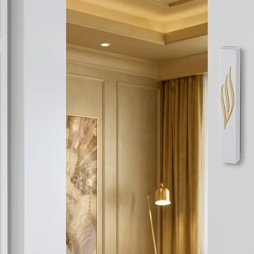 Polymer "Concrete" Mezuzah 20 cm, Stone - Like, White - Gold