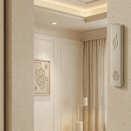 Concrete-like Polymer Mezuzah 15 cm