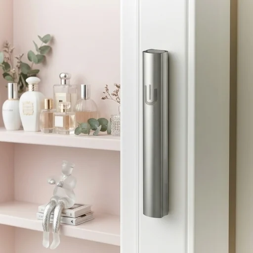Aluminium Mezuzah 15cm- Dotted Design in Gray, with the Letter "Shin" - Dark Gray